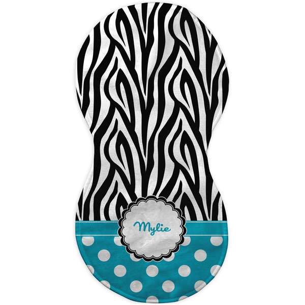 Dots & Zebra Burp Peanut Shaped Flat
