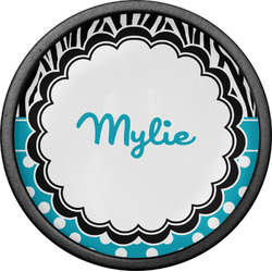 Dots & Zebra Cabinet Knob (Black) (Personalized)