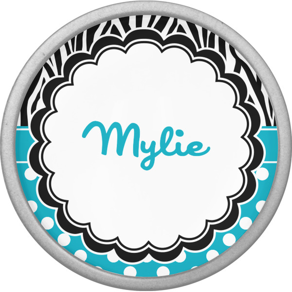 Dots & Zebra Cabinet Knob - Nickel - Front