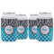 Dots & Zebra Can Cooler (12 oz) - Set of 4 w/ Name or Text