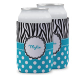 Dots & Zebra Can Cooler (12 oz) w/ Name or Text