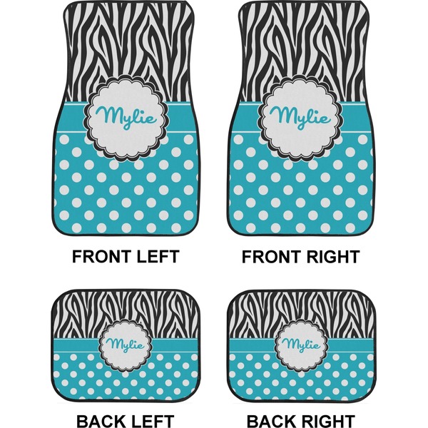 Dots & Zebra Car Floor Mats Set (2F + 2B)