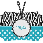 Dots & Zebra Rear View Mirror Ornament (Personalized)