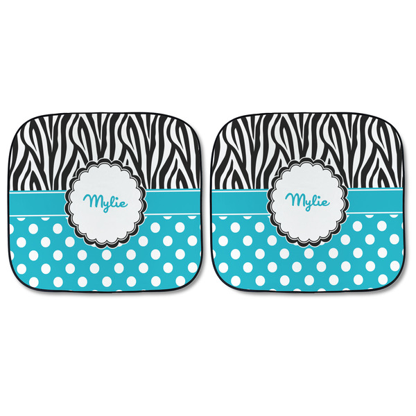 Dots & Zebra Car Sun Shades - FRONT