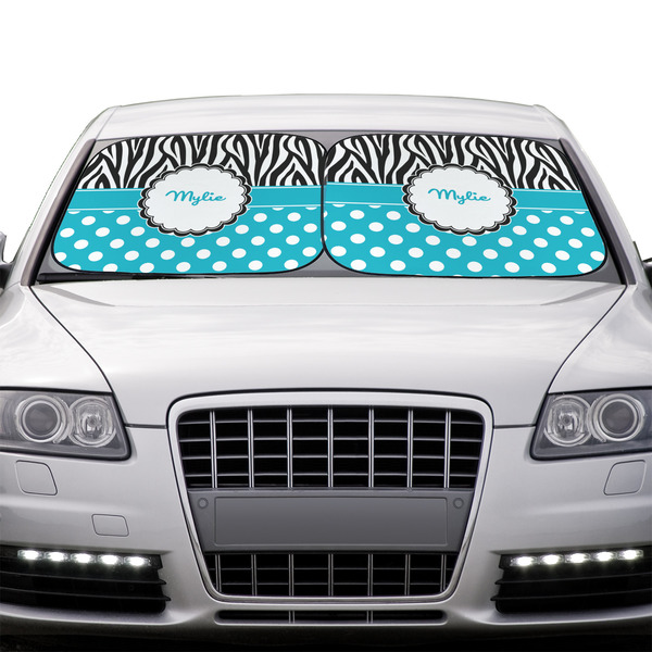 Dots & Zebra Car Sun Shades - IN CONTEXT