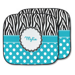 Dots & Zebra Car Sun Shade - Two Piece (Personalized)