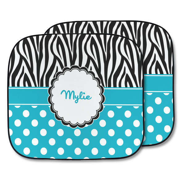 Custom Dots & Zebra Car Sun Shade - Two Piece (Personalized)