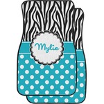 Dots & Zebra Car Floor Mats (Front Seat) (Personalized)