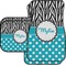 Dots & Zebra Car Floor Mats Set - 2 Front & 2 Back (Personalized)