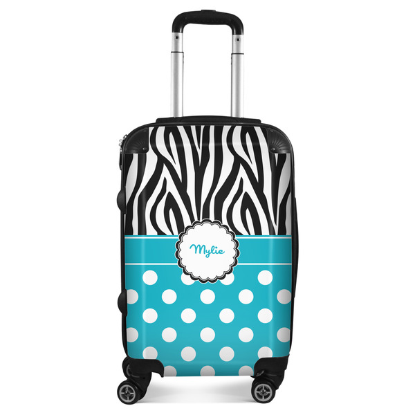 Custom Dots & Zebra Suitcase - 20" Carry On (Personalized)