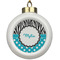 Dots & Zebra Ceramic Ball Ornament (Personalized)
