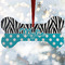 Dots & Zebra Ceramic Dog Ornament w/ Name or Text