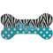 Dots & Zebra Ceramic Dog Ornament - Front w/ Name or Text