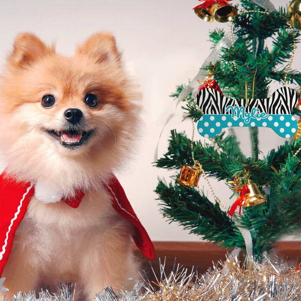 Dots & Zebra Ceramic Flat Ornament - Bone (LIFESTYLE)