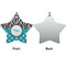 Dots & Zebra Ceramic Flat Ornament - Star Front & Back (APPROVAL)