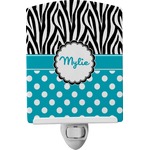 Dots & Zebra Ceramic Night Light (Personalized)