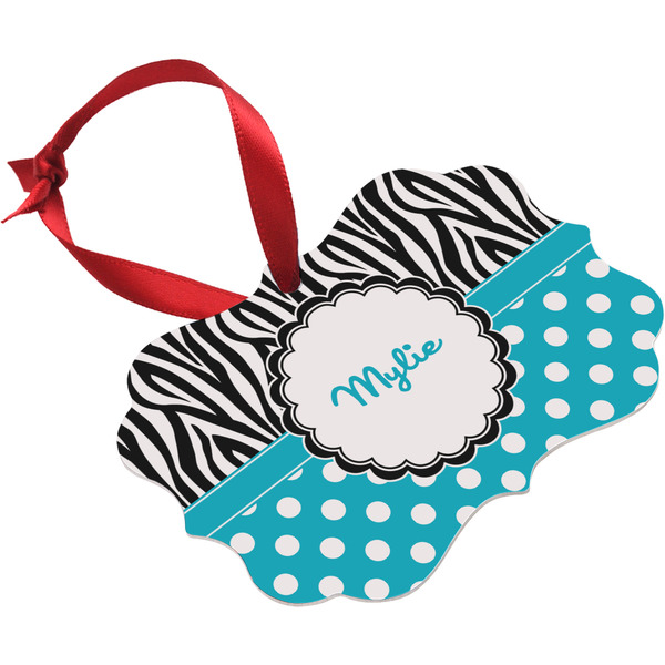 Dots & Zebra Christmas Ornament