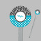 Dots & Zebra Clear Plastic 7" Stir Stick - Round - Closeup
