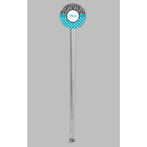 Dots & Zebra Clear Plastic 7" Stir Stick - Round - Single Stick