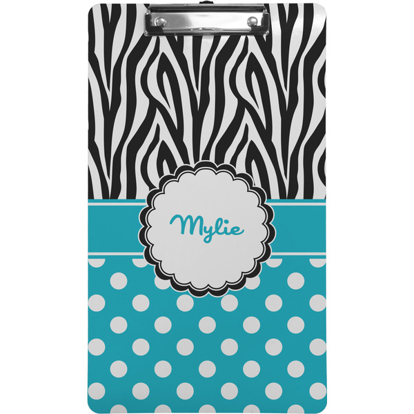 Custom Dots & Zebra Clipboard (Legal Size) w/ Name or Text