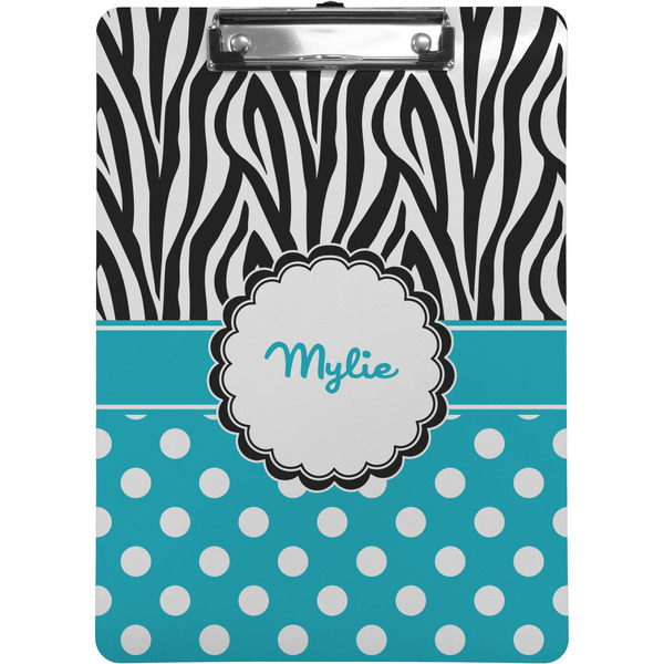 Custom Dots & Zebra Clipboard (Letter Size) w/ Name or Text