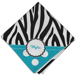 Dots & Zebra Cloth Dinner Napkin - Single w/ Name or Text