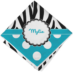 Dots & Zebra Cloth Cocktail Napkin - Single w/ Name or Text