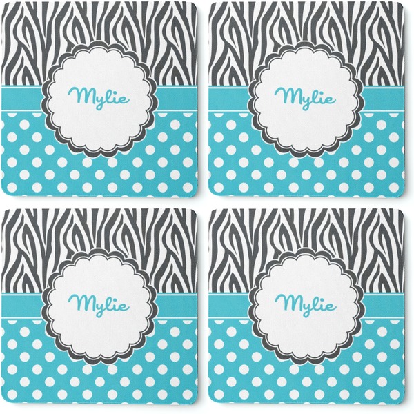 Dots & Zebra Coaster Rubber Back - Apvl