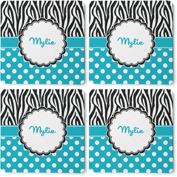 Dots & Zebra Coaster Rubber Back - Apvl