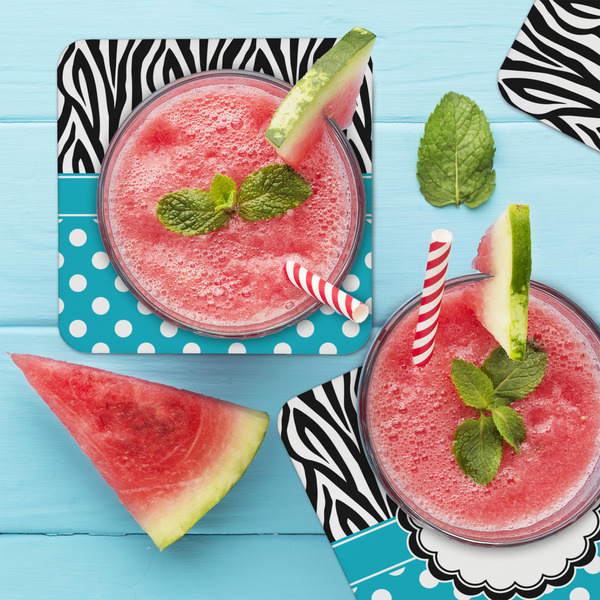 Dots & Zebra Coaster Set - LIFESTYLE