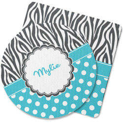 Dots & Zebra Rubber Backed Coaster (Personalized)