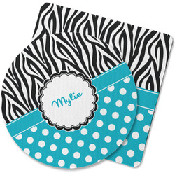 Dots & Zebra Rubber Backed Coaster (Personalized)