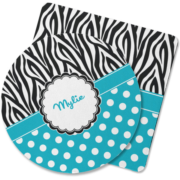 Custom Dots & Zebra Rubber Backed Coaster (Personalized)