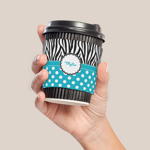 Dots & Zebra Coffee Cup Sleeve - LIFESTYLE