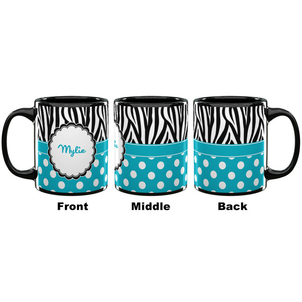 Dots & Zebra Coffee Mug - 11 oz - Black APPROVAL
