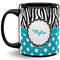 Dots & Zebra 11 Oz Coffee Mug - Black (Personalized)
