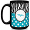 Dots & Zebra Coffee Mug - 15 oz - Black Full