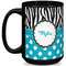 Dots & Zebra 15 Oz Coffee Mug - Black (Personalized)