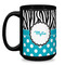 Dots & Zebra Coffee Mug - 15 oz - Black