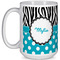 Dots & Zebra Coffee Mug - 15 oz - White Full
