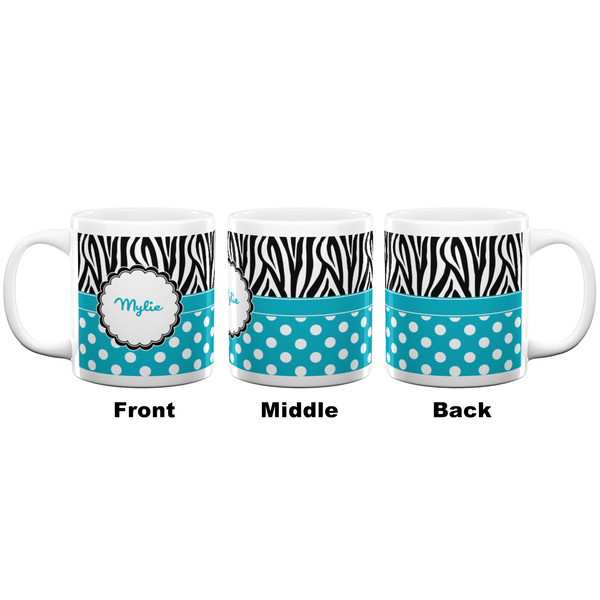 Dots & Zebra Coffee Mug - 20 oz - White APPROVAL