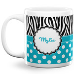Dots & Zebra 20 Oz Coffee Mug - White (Personalized)