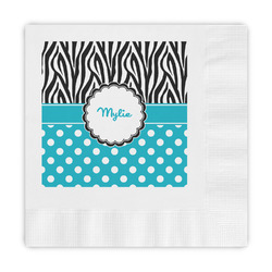 Dots & Zebra Embossed Decorative Napkins (Personalized)