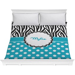 Dots & Zebra Comforter - King (Personalized)