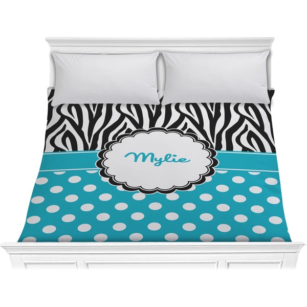 Custom Dots & Zebra Comforter - King (Personalized)