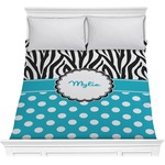 Dots & Zebra Comforter - Full / Queen (Personalized)