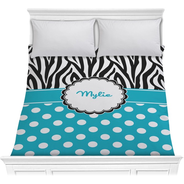 Custom Dots & Zebra Comforter - Full / Queen (Personalized)