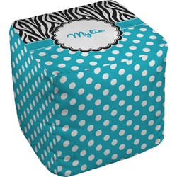 Dots & Zebra Cube Pouf Ottoman (Personalized)