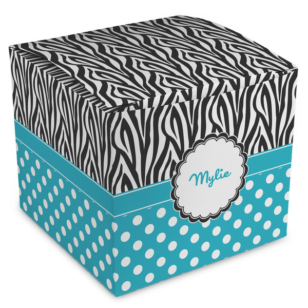 Custom Dots & Zebra Cube Favor Gift Boxes (Personalized)