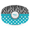 Dots & Zebra Plastic Platter - Microwave & Oven Safe Composite Polymer (Personalized)